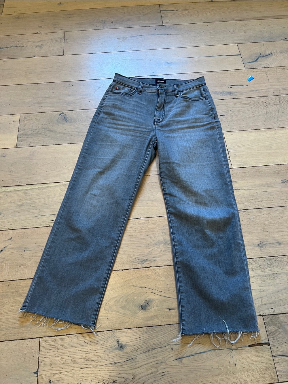 Hudson Jeans Gray Faded Straight Leg Denim